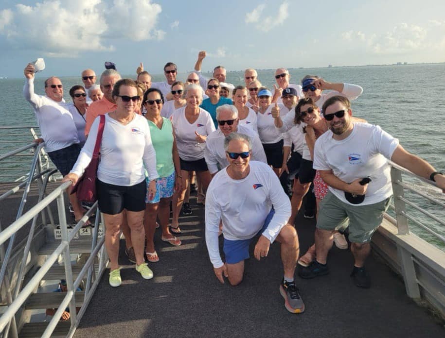 Cruisers enjoying a group outing on the water