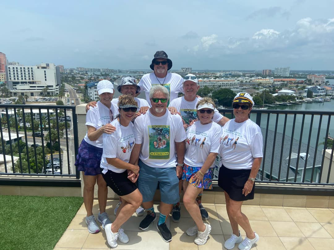 Cruisers posing together during a sunny destination trip