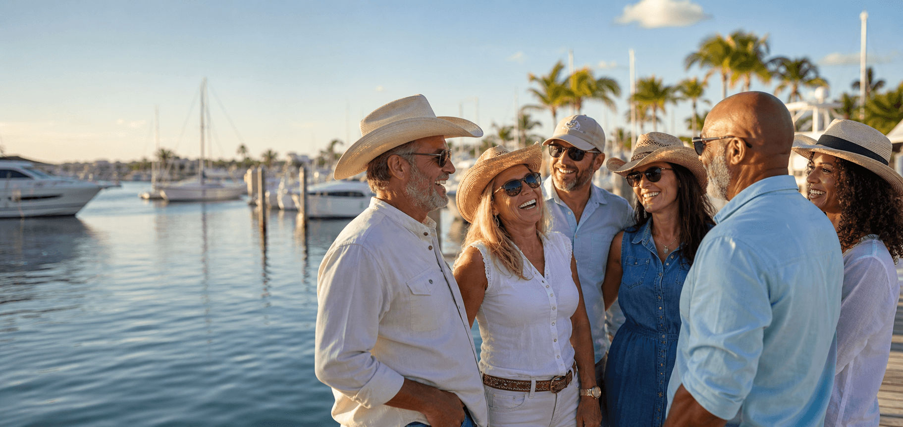 Florida Cruisers gathering at a sunny Gulf Coast marina